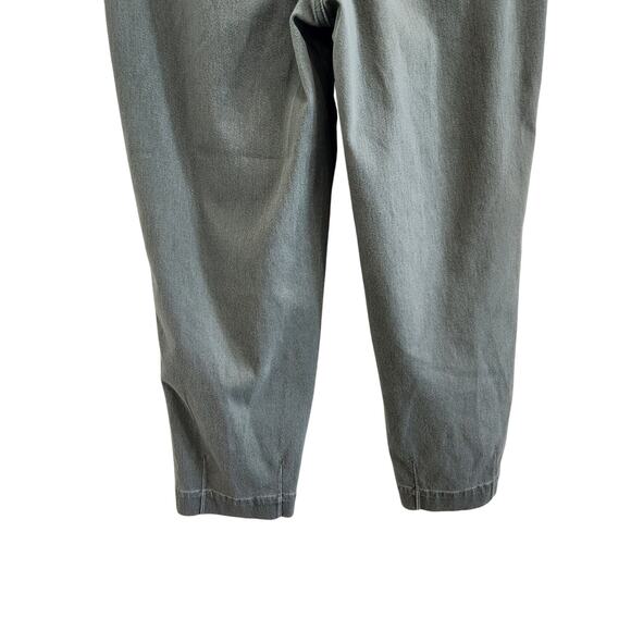 A New Day Straight Leg Belted Trouser Pant Pockets High Rise Green Denim Size 6 - Picture 7 of 11